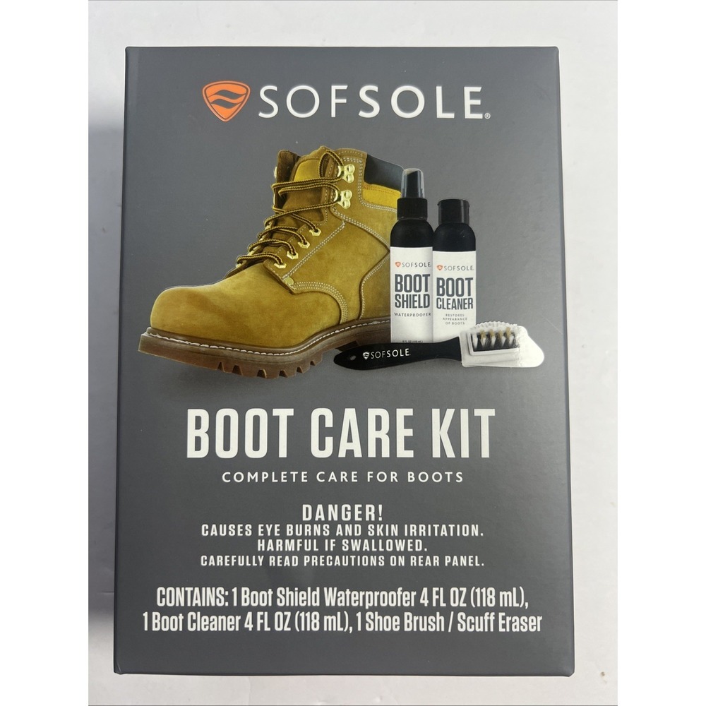 SofSole Boot Care Kit -Complete Care For Boots-Boot Shield‎ And Cleaner-New